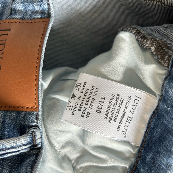 Judy Blue High Rise Medium Wash Side Braid Cropped Wide Leg Jeans 11/30 - Picture 4 of 8